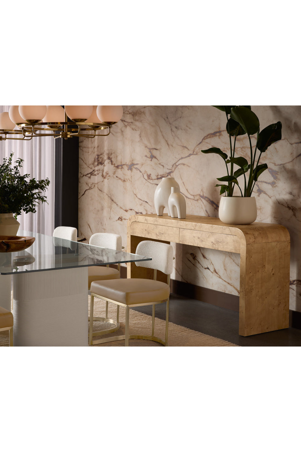 Burl Veneer Console Table | Splendido Rowena | Oroa.com