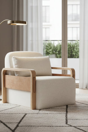 Modern European furniture - Ash-Framed Swivel Lounge Chair - www.oroa.com