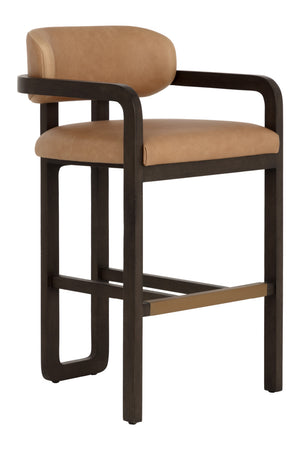 Brown Leather Bar Stool | Splendido Madrone | Oroa.com