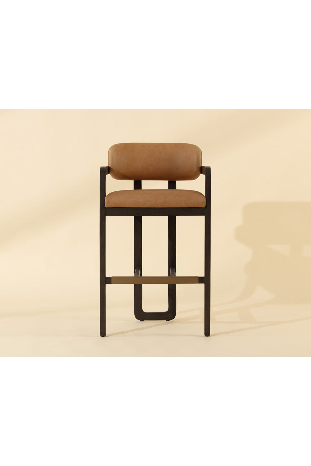 Brown Leather Bar Stool | Splendido Madrone | Oroa.com