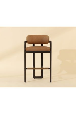 Brown Leather Bar Stool | Splendido Madrone | Oroa.com