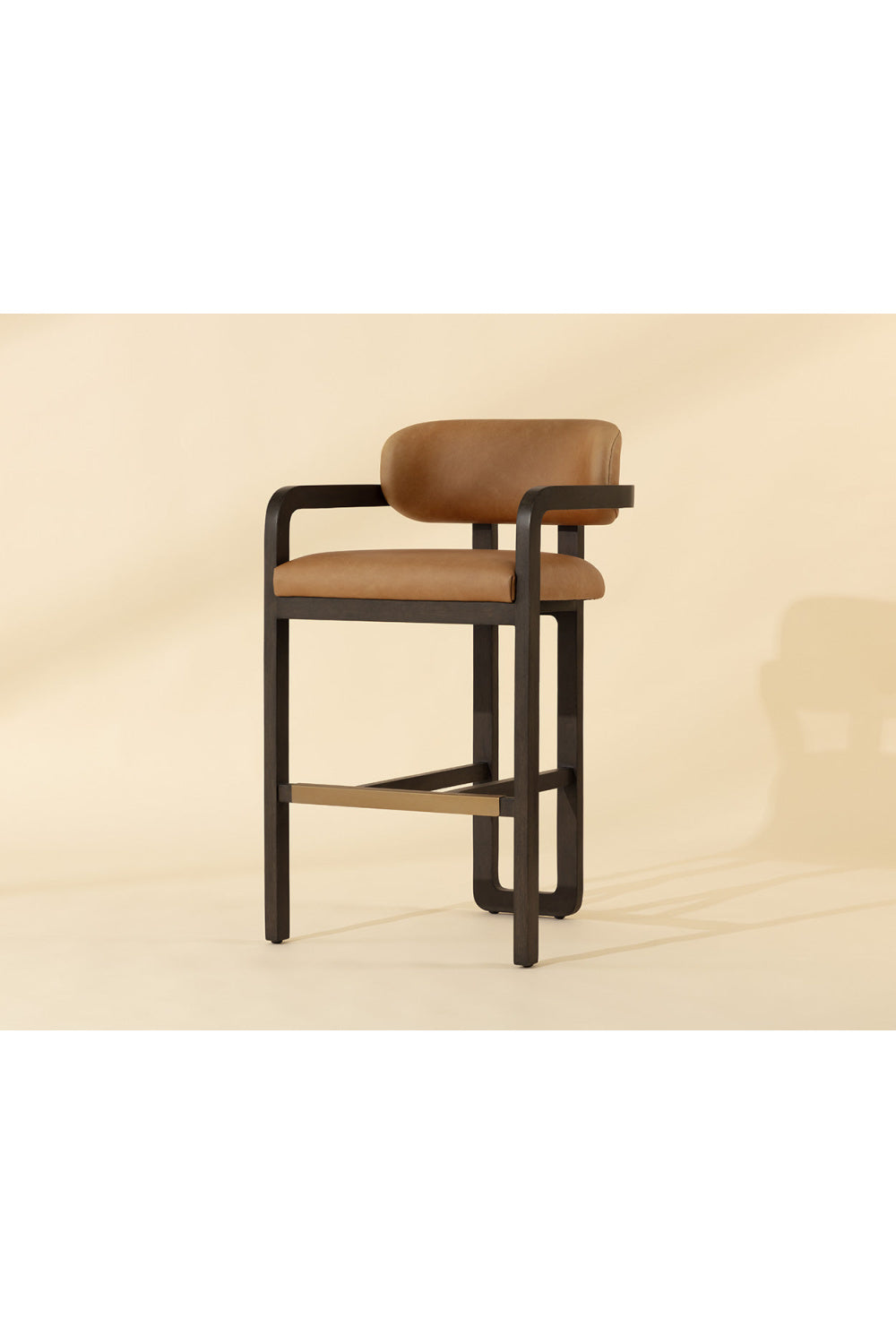 Brown Leather Bar Stool | Splendido Madrone | Oroa.com