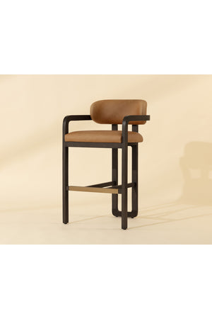 Brown Leather Bar Stool | Splendido Madrone | Oroa.com