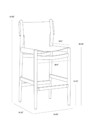 Brown Nubuck Leather Bar Stool | Splendido Argus | Oroa.com