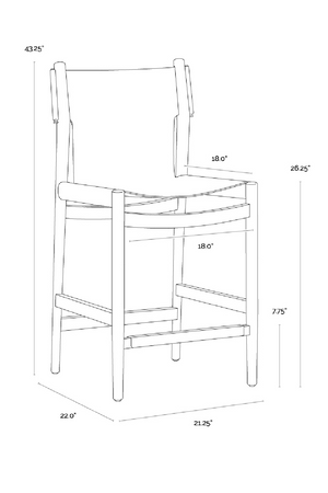 Brown Nubuck Leather Counter Stool | Splendido Argus | Oroa.com