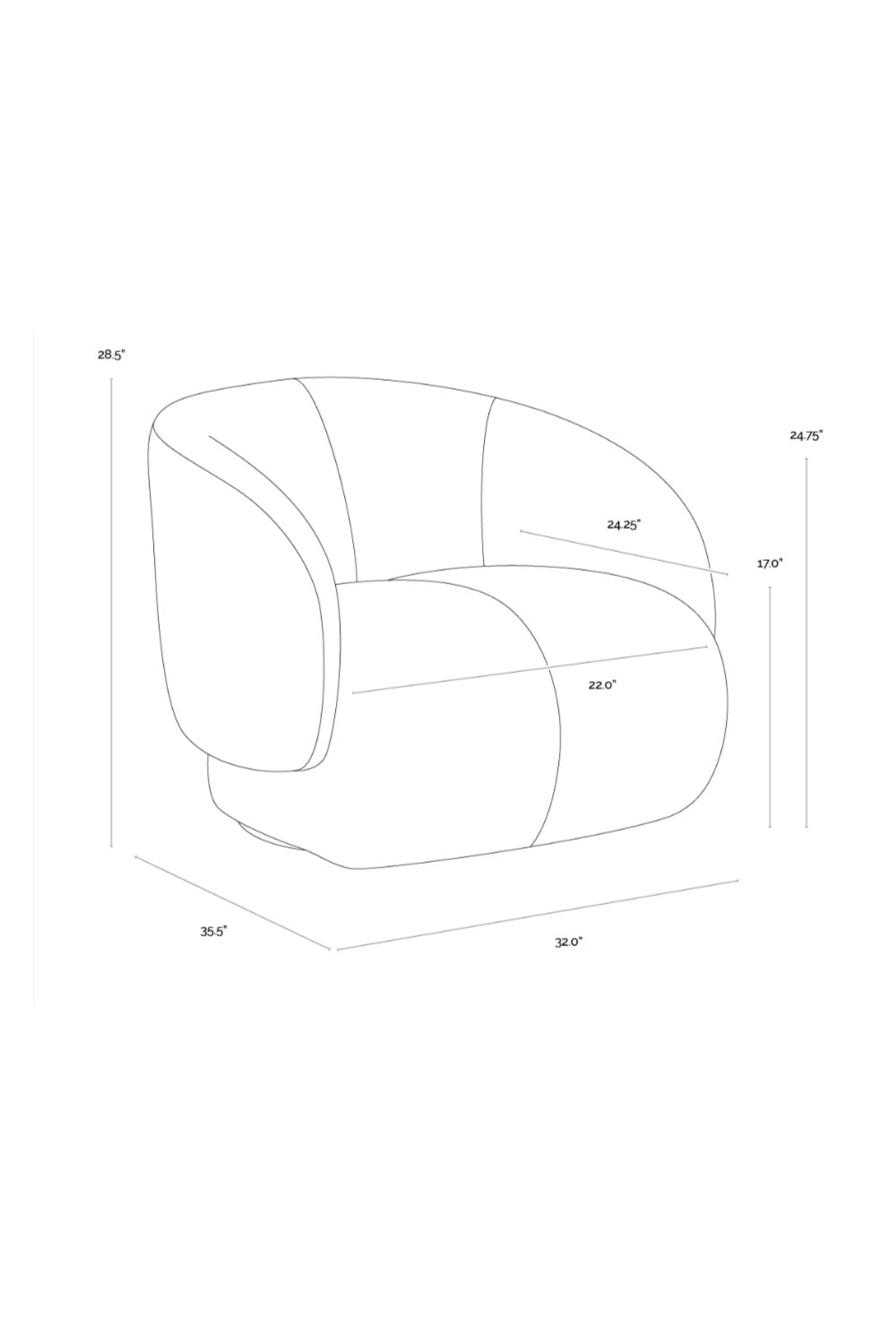 Boucle Swivel Lounge Chair | Splendido Camie | Oroa.com