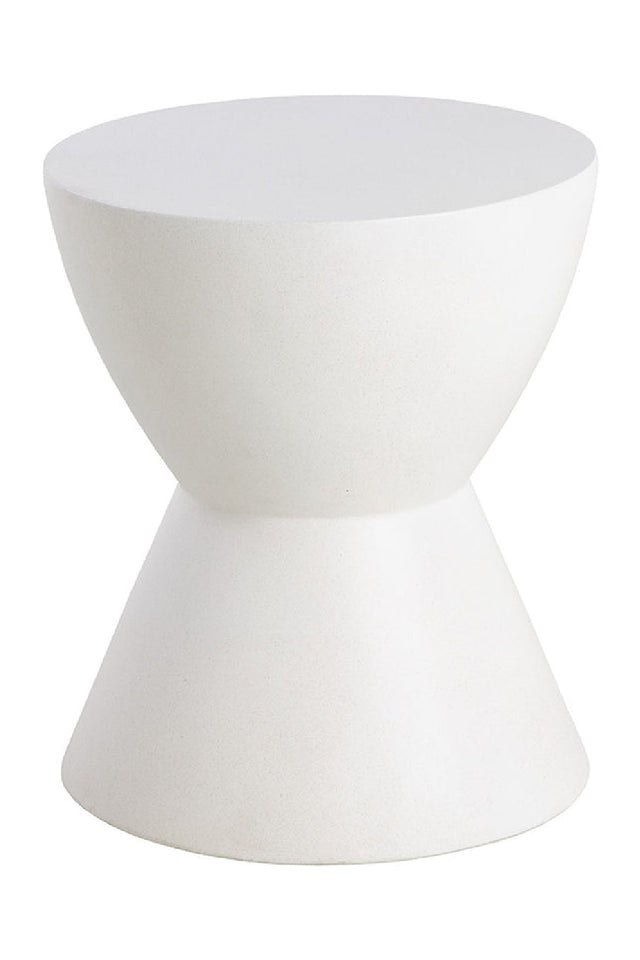 Modern European furniture - White Hourglass Indoor/Outdoor End Table - www.oroa.com