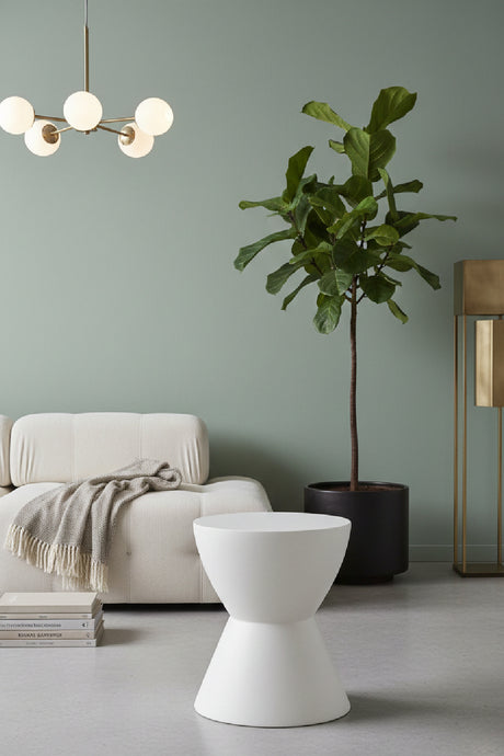 Modern European furniture - White Hourglass Indoor/Outdoor End Table - www.oroa.com