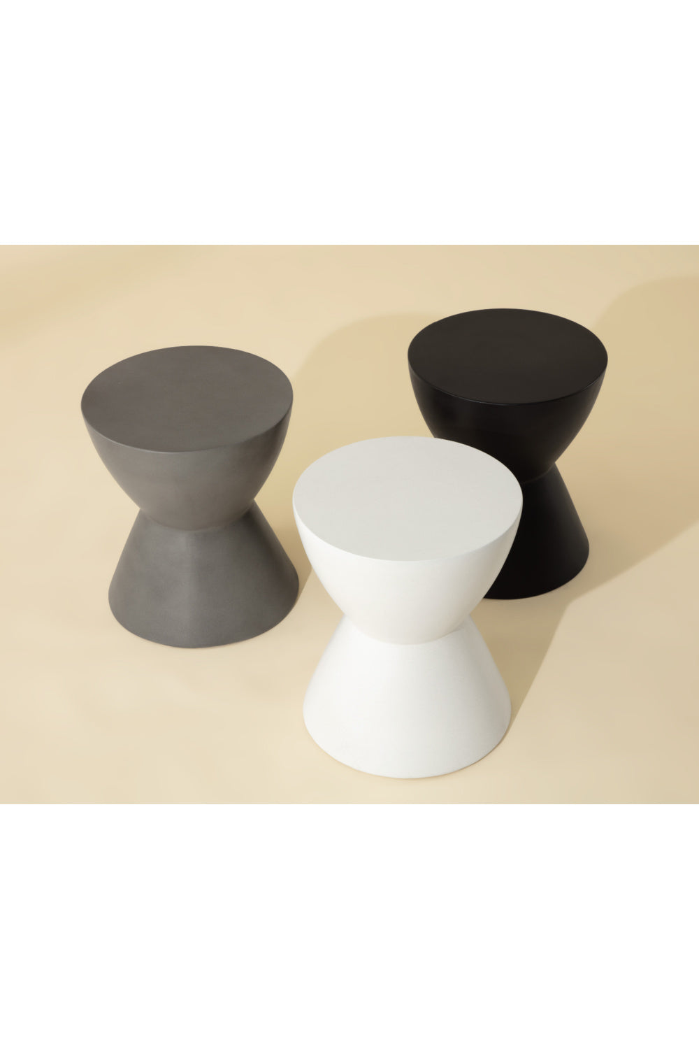 Modern European furniture - White Hourglass Indoor/Outdoor End Table - www.oroa.com