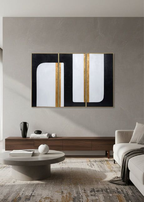 Modern European furniture - Refined Abstract Canvas Set (3) - www.oroa.com