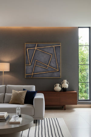 Gold Lines Framed Art | Splendido In A Maze | Oroa.com