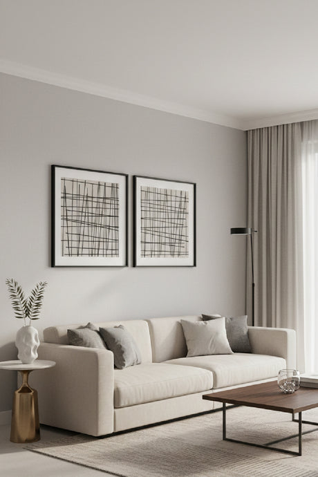 Minimalist Line Art Set (2) | Splendido Crosshatch | Oroa.com