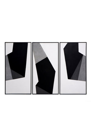 Modern European furniture - Contemporary Geometric Triptych Art Set (3) - www.oroa.com
