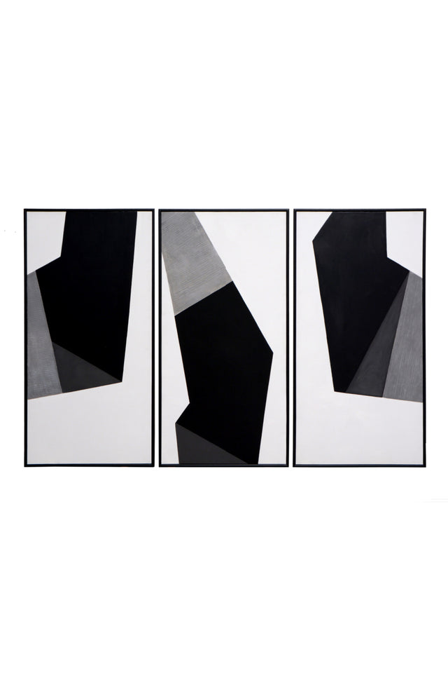 Modern European furniture - Contemporary Geometric Triptych Art Set (3) - www.oroa.com