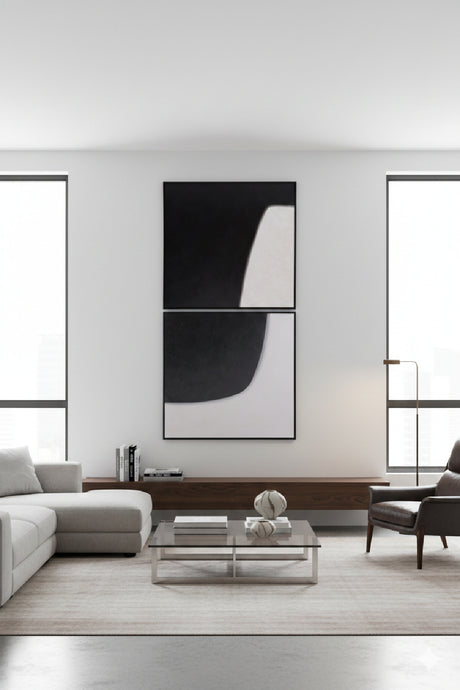 Modern European furniture - Geometric Abstract Wall Art Set (2) - www.oroa.com