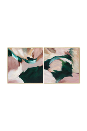 Pink and Green Diptych Art Set (2) | Splendido Wild Ones | Oroa.com