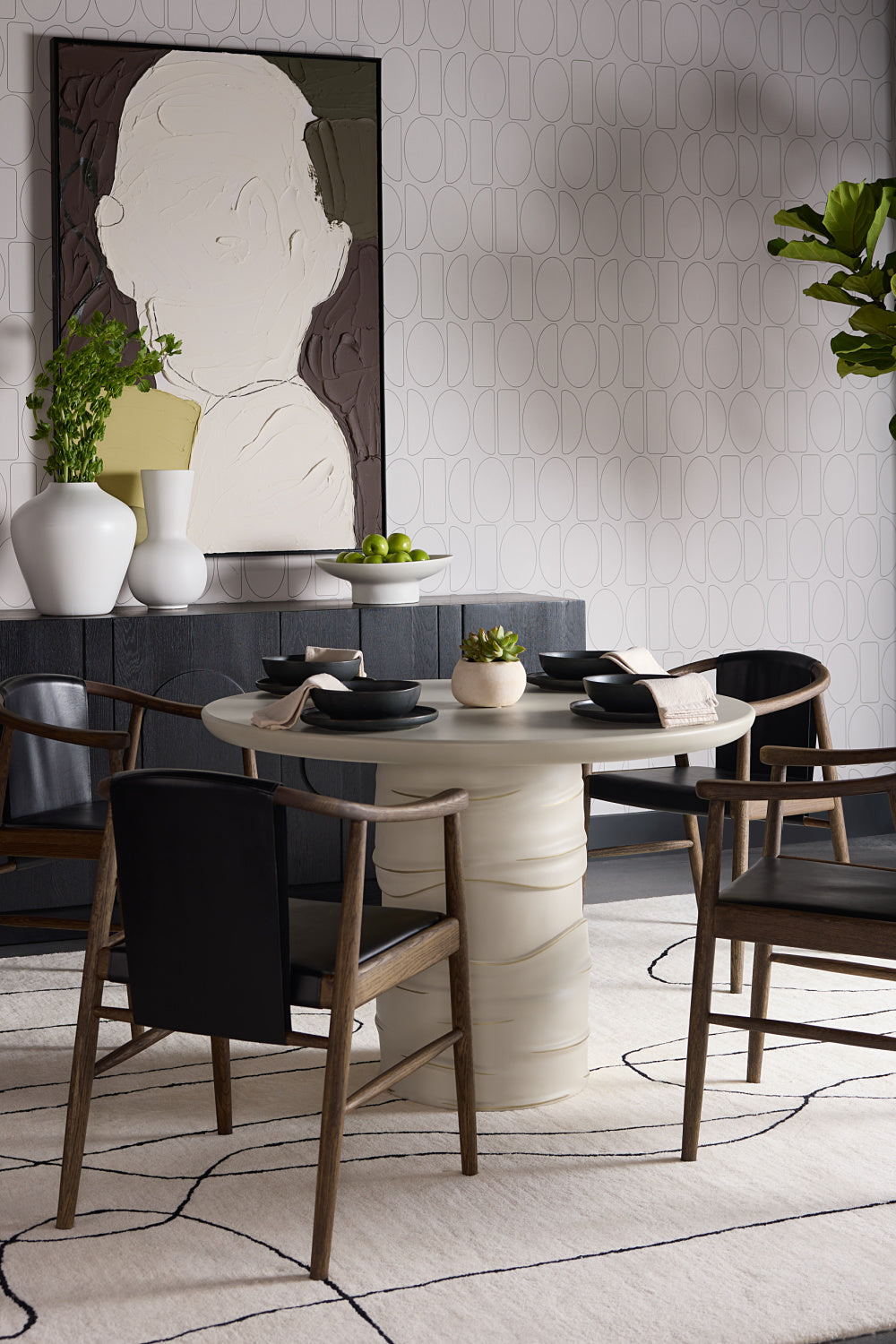 Modern European furniture - Face Outline Textured Art - www.oroa.com