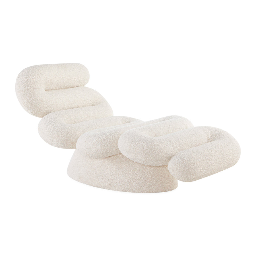 Tube-Shaped Bouclé Chaise Lounge | Jonathan Adler Serpentine | Oroa.com