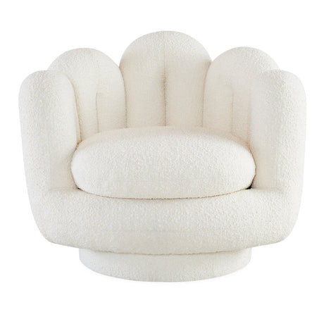 Wavy Back Bouclé Swivel Chair | Jonathan Adler Serpentine | Oroa.com