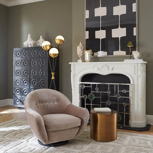 Button Detail Velvet Swivel Chair | Jonathan Adler Stockholm | Oroa.com