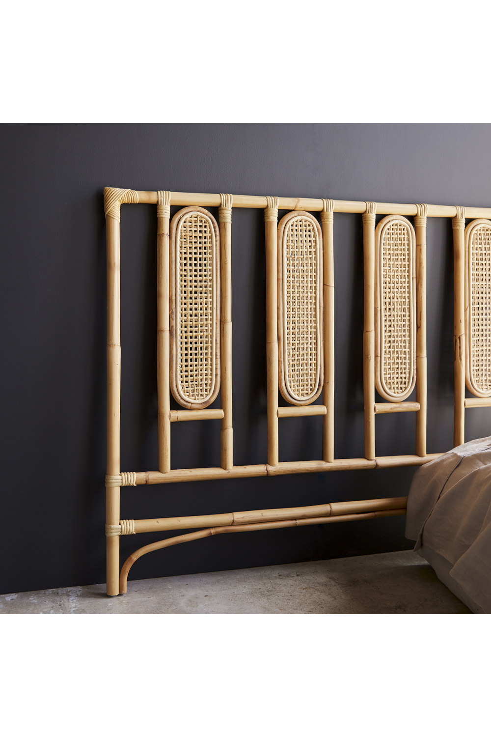 Caned Rattan Queen Headboard 63" | Tikamoon Paulette | OROA.COM
