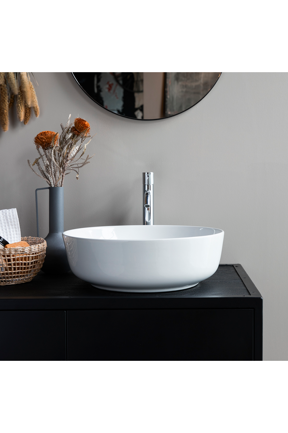 Round Ceramic Bathroom Sink | Tikamoon Luna | OROA.COM