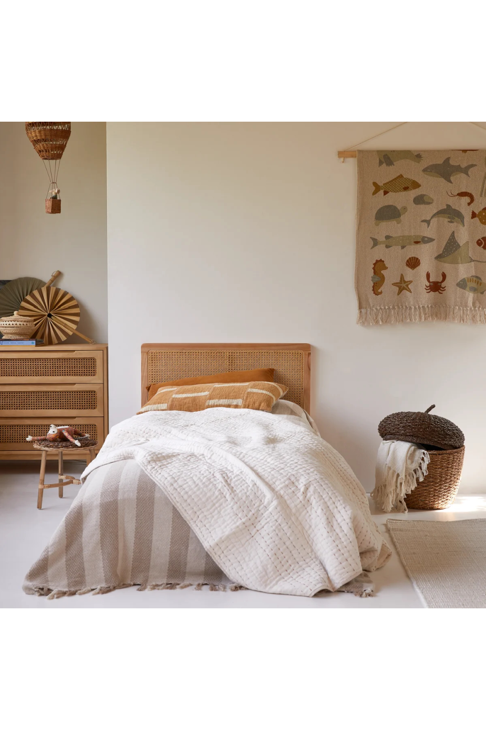 Rattan Canework Single Headboard | Tikamoon Adele | OROA.COM