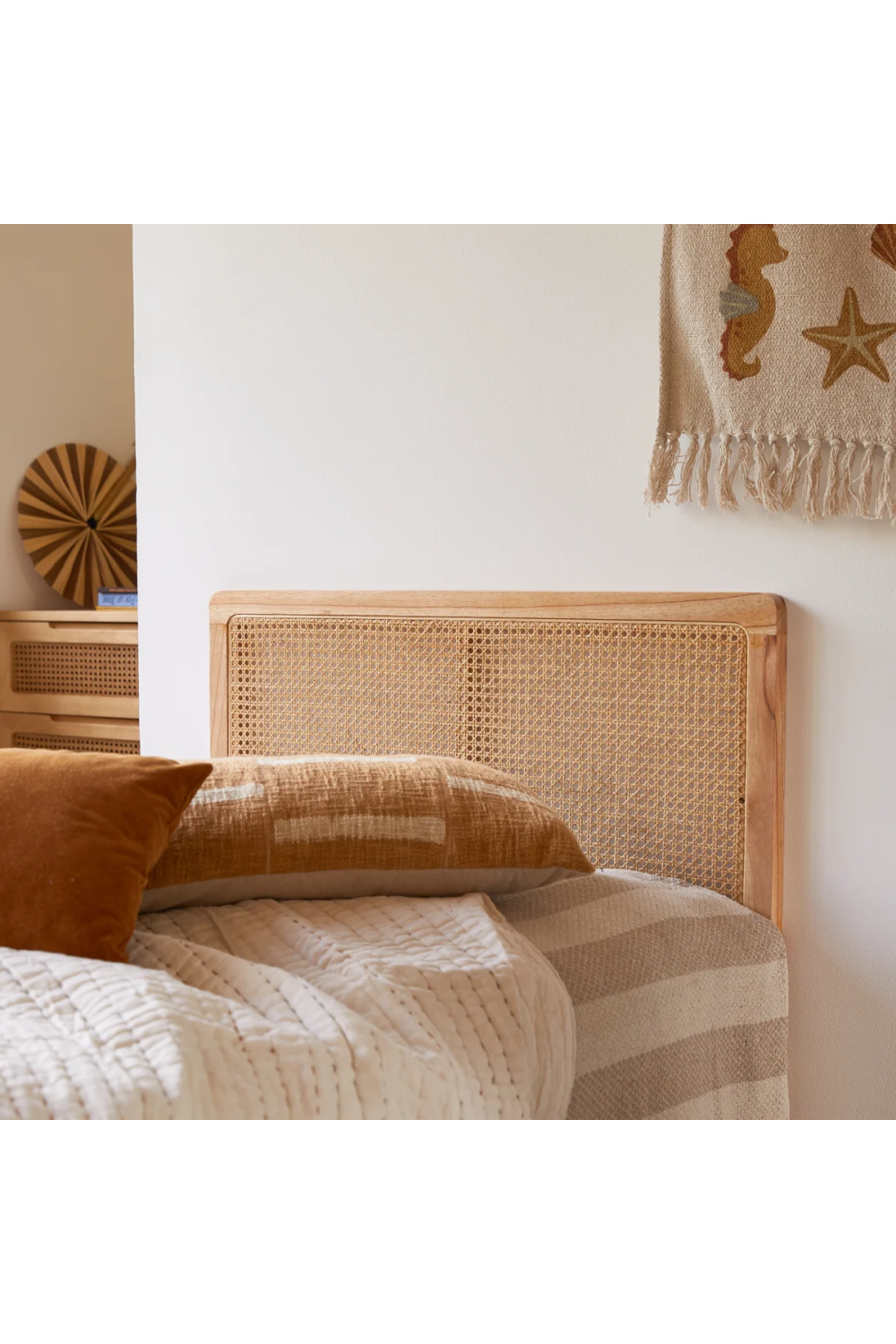 Rattan Canework Single Headboard | Tikamoon Adele | OROA.COM