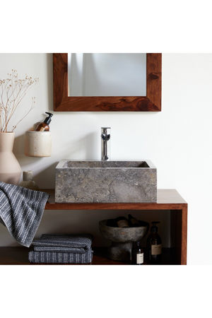 Gray Marble Bathroom Sink | Tikamoon Slats | OROA.COM