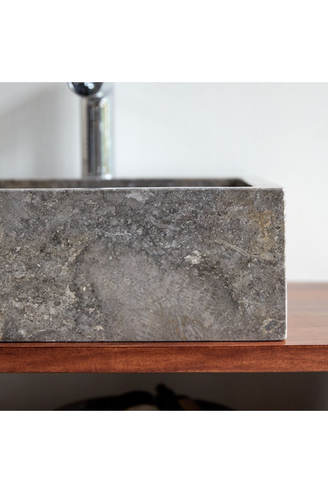 Gray Marble Bathroom Sink | Tikamoon Slats | OROA.COM