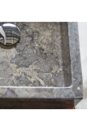 Gray Marble Bathroom Sink | Tikamoon Slats | OROA.COM