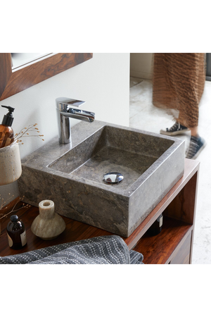 Gray Marble Bathroom Sink | Tikamoon Slats | OROA.COM