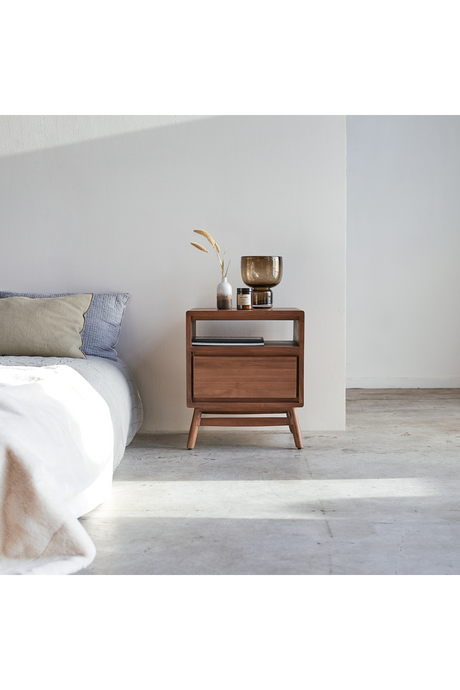 Teak Scandi Bedside Table | Tikamoon Twist | OROA.COM