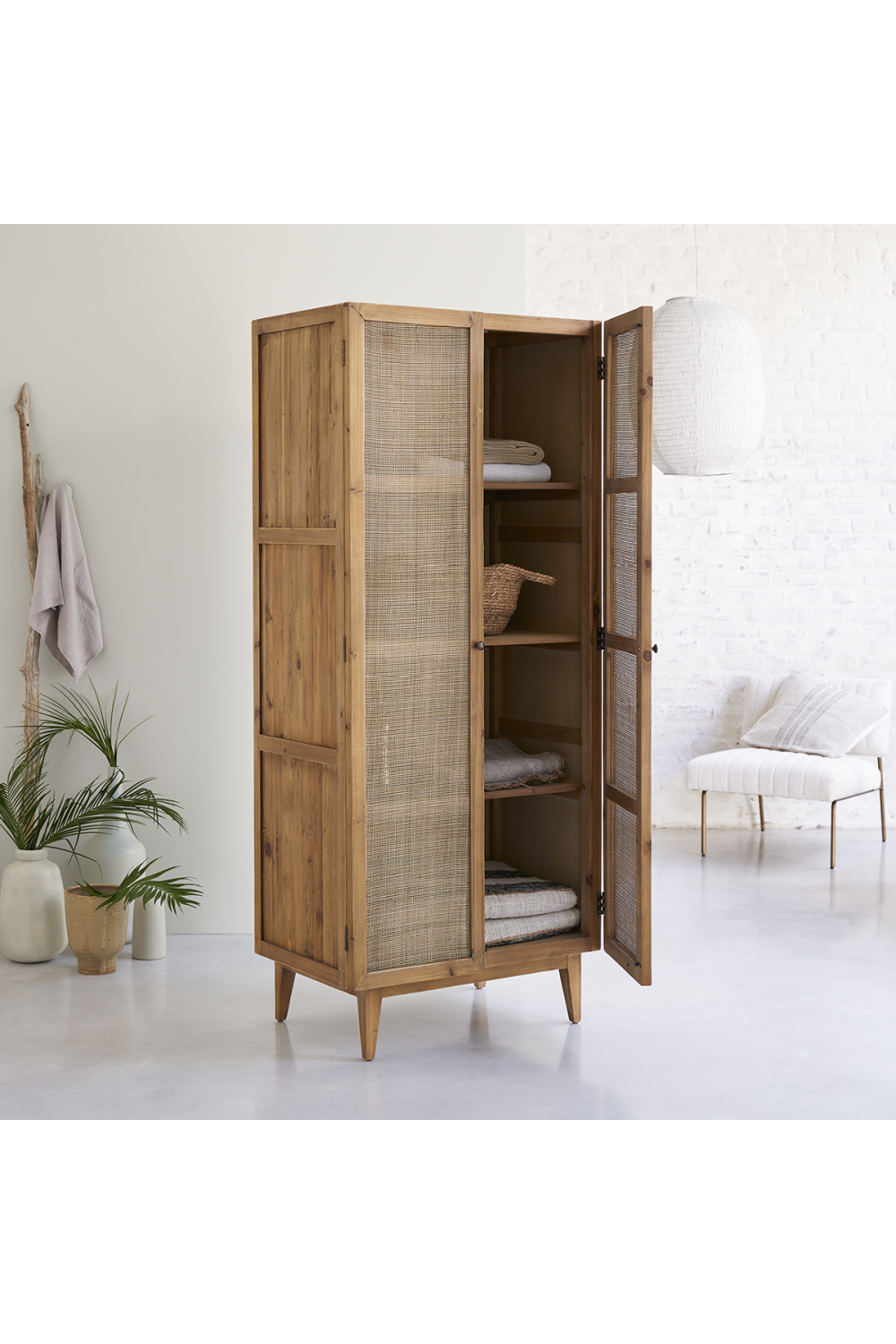 Pine and Canework Cabinet | Tikamoon Ninon | OROA.COM
