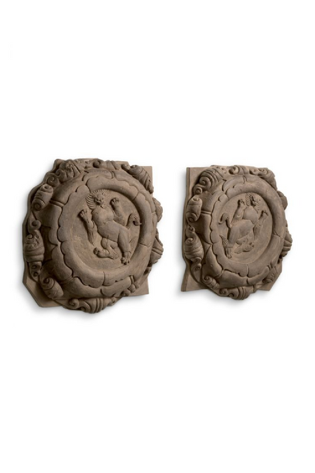 Sandstone Medallion Wall Object Set (2) | The Met x Eichholtz Liao | Oroa.com