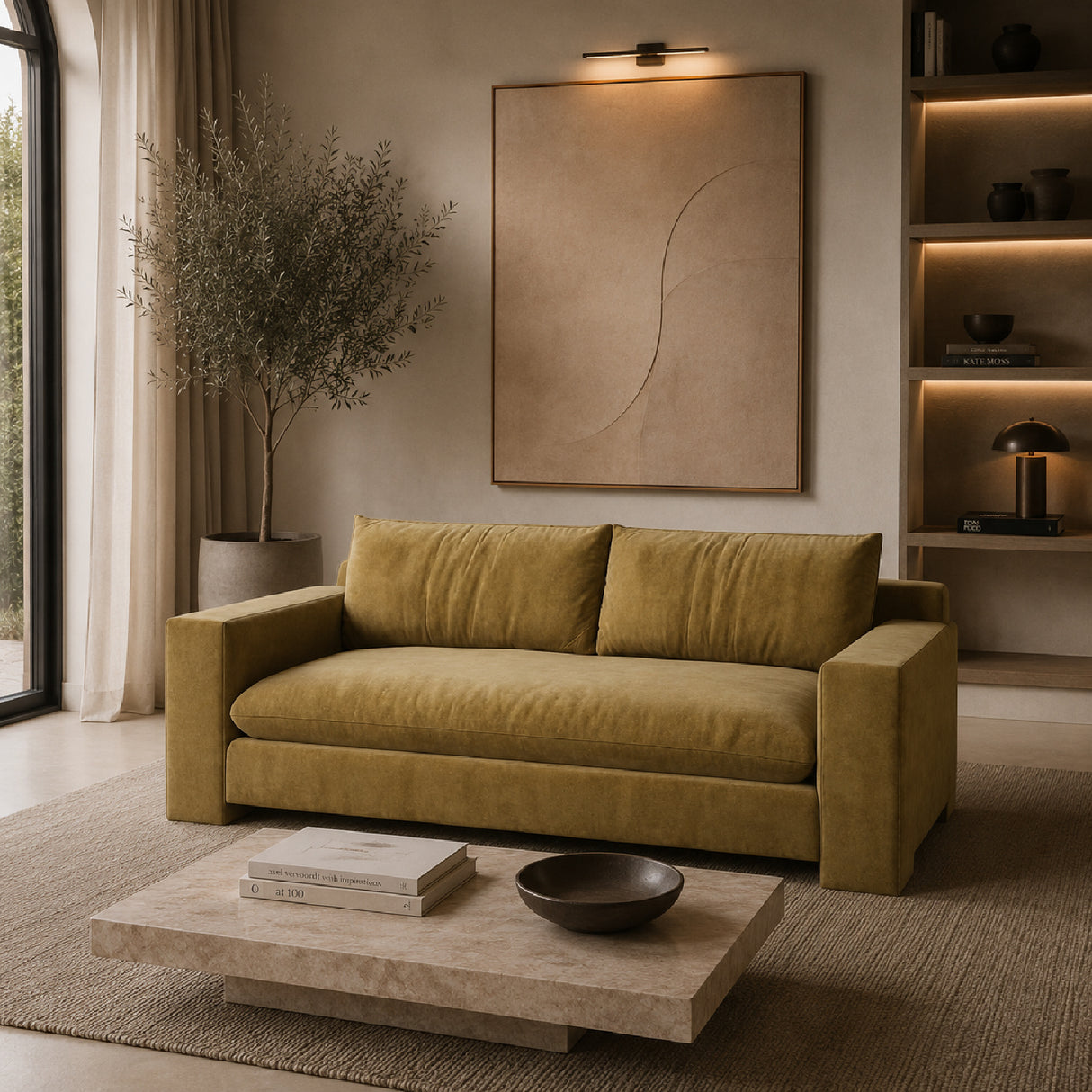   Brown Velvet Sofa | Oroa.com