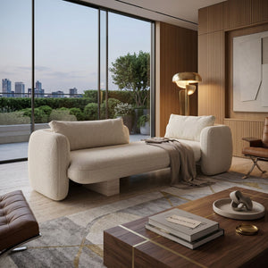   White Linen Bedroom Chaise | Oroa.com