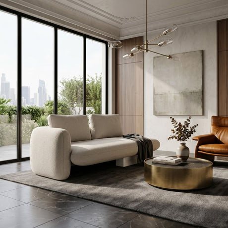   Ecru Linen Loveseat | Oroa.com