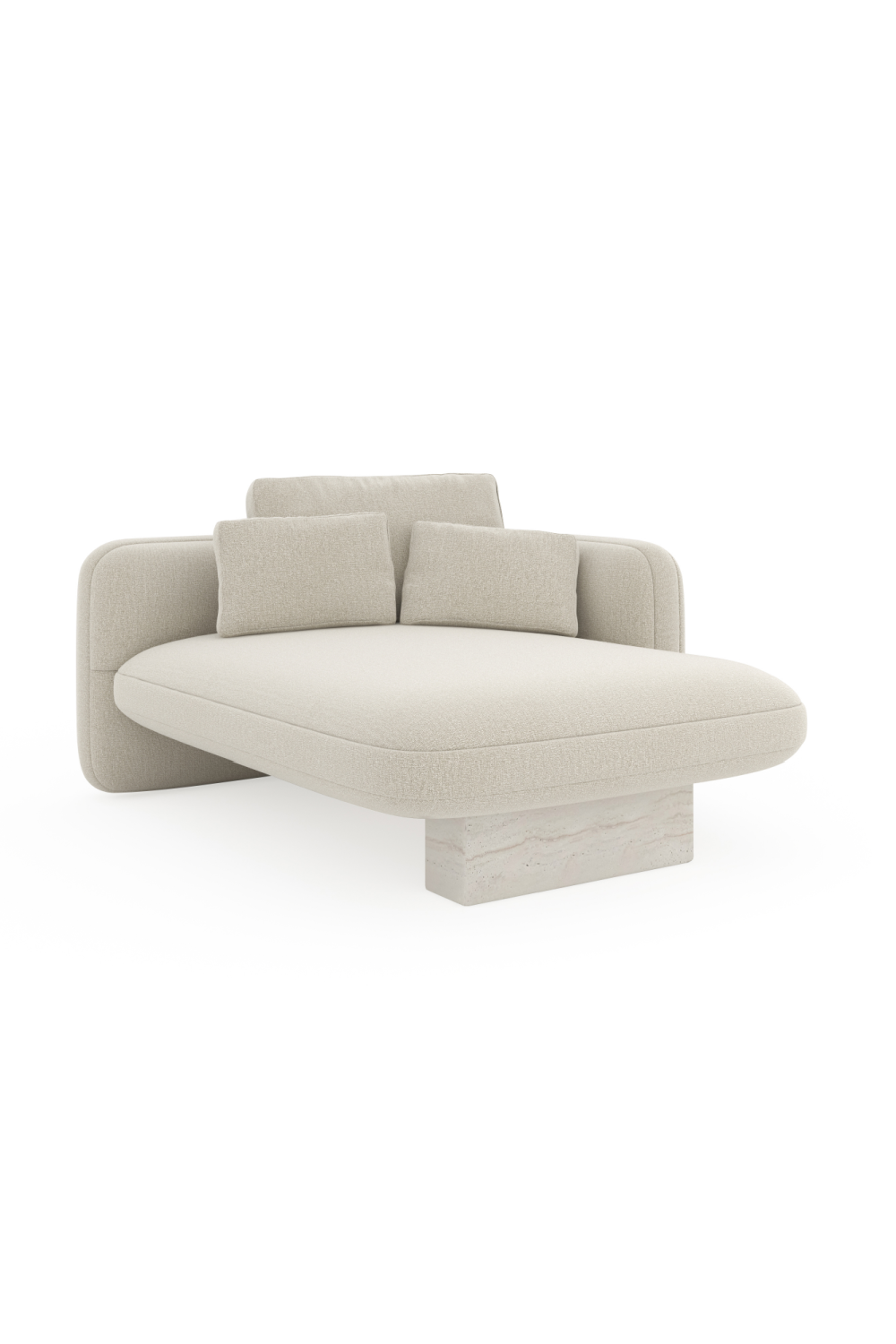 Ecru Linen Chaise Longue | Caracole Overlap | Oroa.com