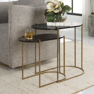   Oval Black Ash Nesting Tables (2) | Oroa.com