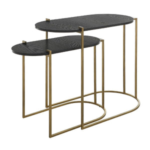   Oval Black Ash Nesting Tables (2) | Oroa.com