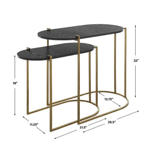  Oval Black Ash Nesting Tables (2) | Oroa.com
