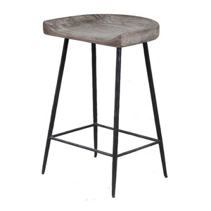   Curved Mango Wood Counter Stool | Oroa.com