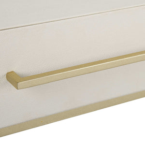   White Shagreen 2-Drawer Desk | Oroa.com