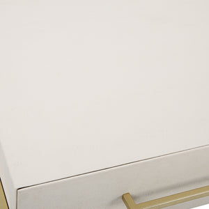   White Shagreen 2-Drawer Desk | Oroa.com