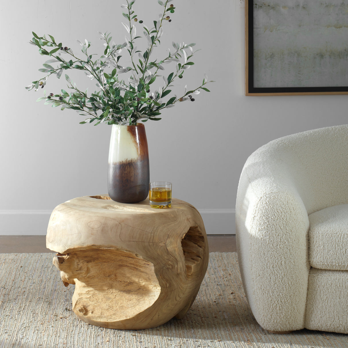   Organic Bleached Teak Side Table | Oroa.com