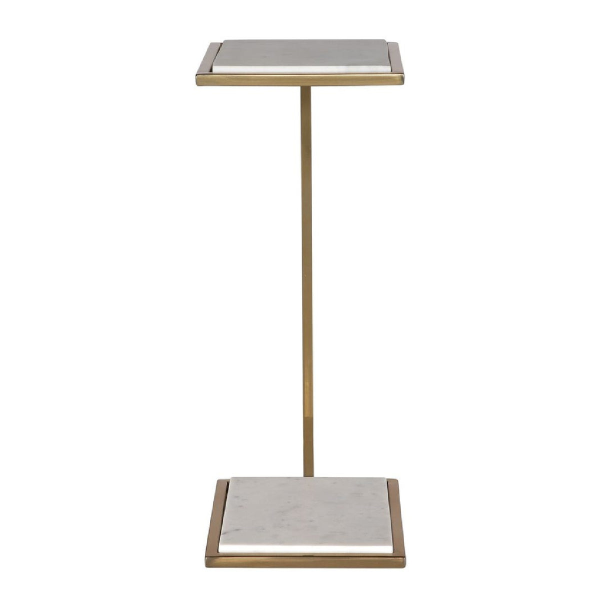   White Marble C-Shaped Drink Table | Oroa.com