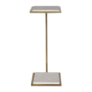   White Marble C-Shaped Drink Table | Oroa.com