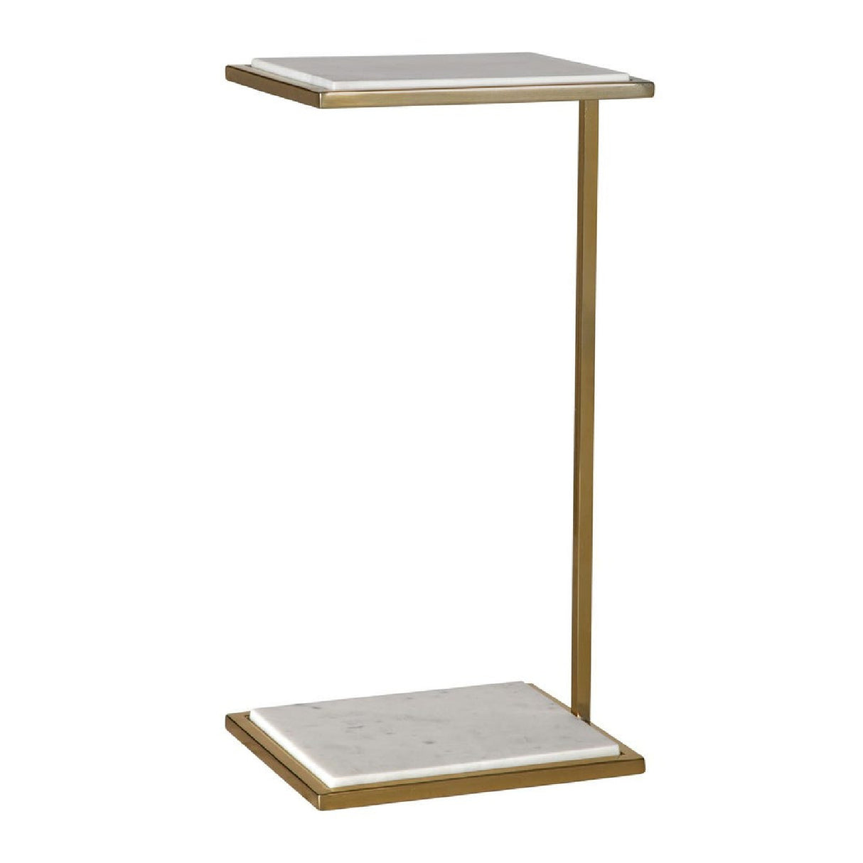   White Marble C-Shaped Drink Table | Oroa.com