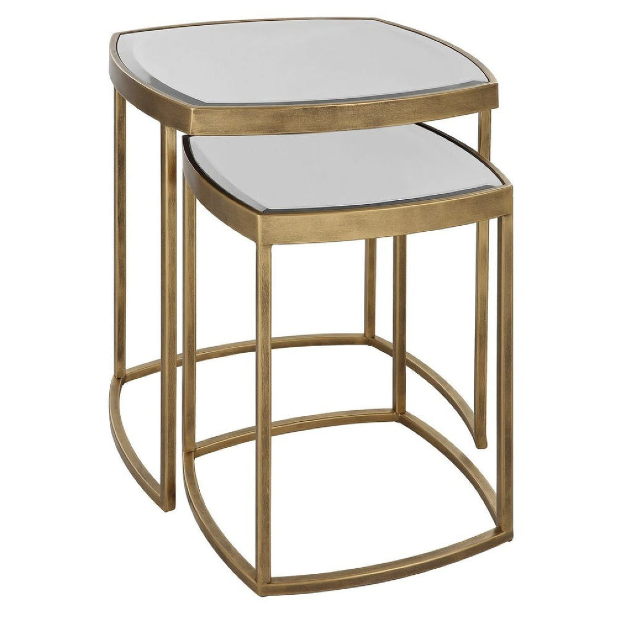  Beveled Mirror Nesting Side Tables (2) | Oroa.com